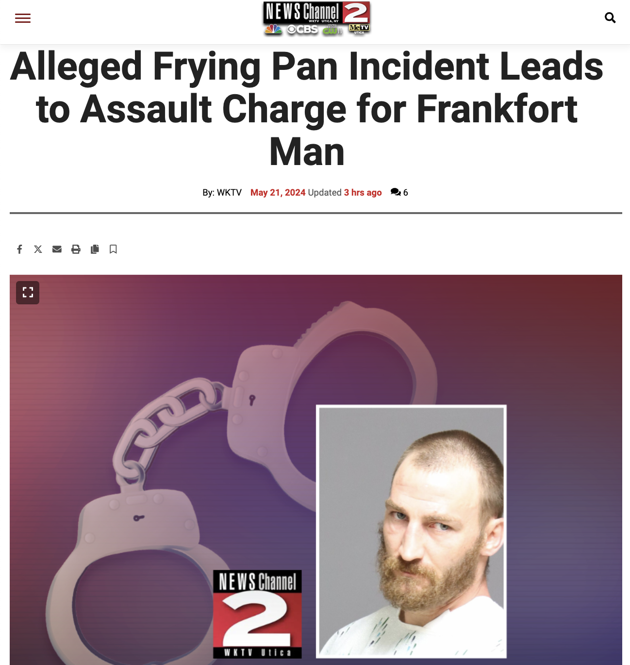 Crime - News Channel Alleged Frying Pan Incident Leads to Assault Charge for Frankfort Man By Wktv Updated 3 hrs ago 6 A News Channel 2